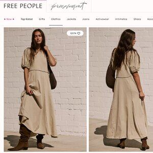 NWOT Free People Brentwood Maxi Dress - Ceramic Stone - S